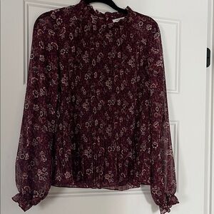 NAF NAF Maroon Patterned Blouse